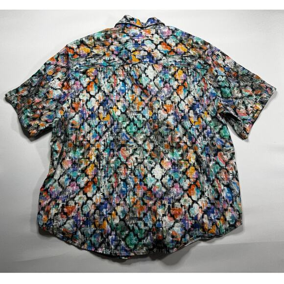 Robert Graham Men's Short Sleeve Abstract Multicolor Button Up Shirt - Size XL - Picture 2 of 5